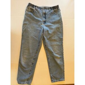Vintage LL Bean Double‎ L Comfort Waist Jeans Women's 14R Tapered Light Wash